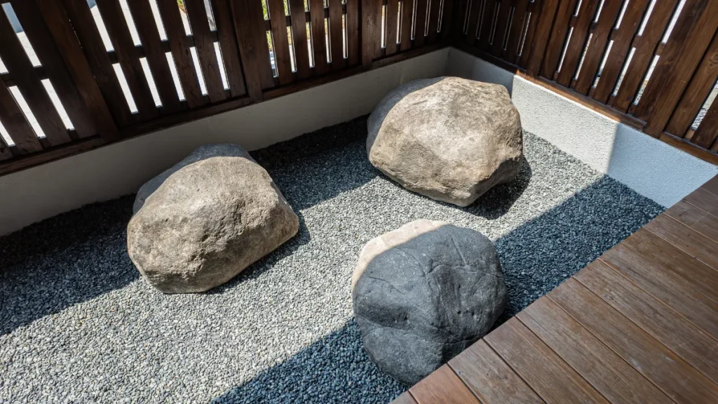 Beautifully arranged landscape stone boulders